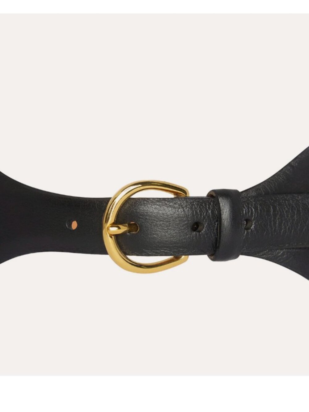 W. Kleinberg Tapered Waist Leather Calf Belt with Gold Buckle 3" Black M - Picture 6 of 6